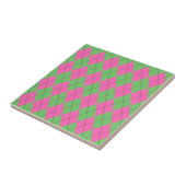 Neon Roze Groene Argyle Diamant Patroon Tegeltje (Zijkant)