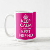 Neon roze Houd kalm vriendschap mok voor beste vri (Links)