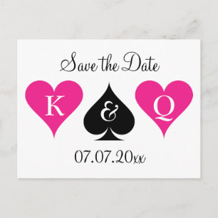 Neon roze Las Vegas bruiloft save the date briefka Aankondigingskaart