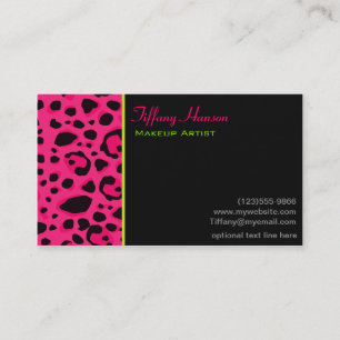 Neon Roze Luipaard Jachtluipaard Print Visitekaart Visitekaartje