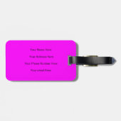 Neon Roze Magenta Monogram Zwart Aangepaste Naam C Bagagelabel (Achterkant horizontaal)