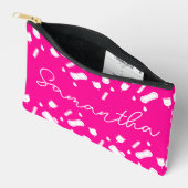 Neon roze menstruatiepad Patroon naam eerste perio Etui (Open)