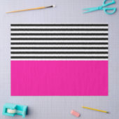 Neon roze met zwarte en witte strepen tissuepapier (Craft)