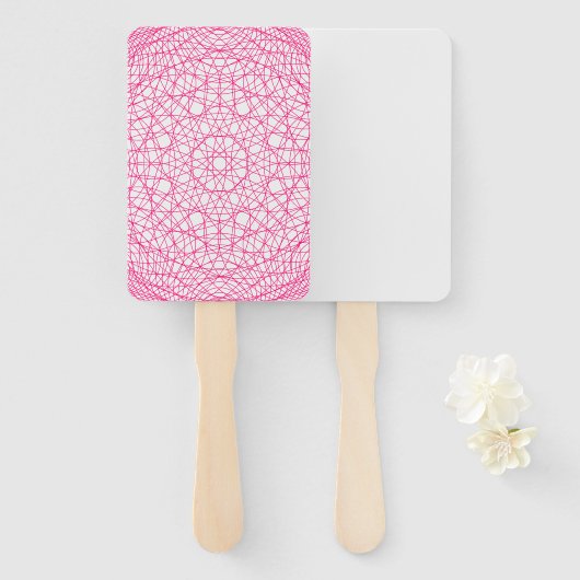 Neon Roze Moderne Rectangle Fans – Handwaaier (Voorkant en achterkant)