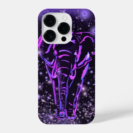 Neon Roze Paarse Olifant iPhone Case iPhone Hoesje (Achterkant)