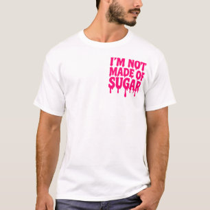 Neon Roze Quote Pocket T-shirt Stijl –