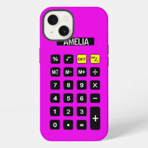Neon Roze Rekenmachine met Toetsenbord    iPhone 13 Hoesje