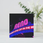 Neon Roze Reno Boog Foto Verloofdengeselschap Fees Kaart (Staand voorkant)