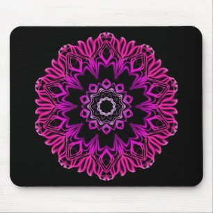 Neon roze ruimteventilator muismat
