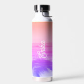 Neon Roze Sinaasappel Paarse Tropical Paradise Tre Waterfles (Links)