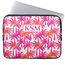 Neon Roze Sinaasappel Palmboom Monogram