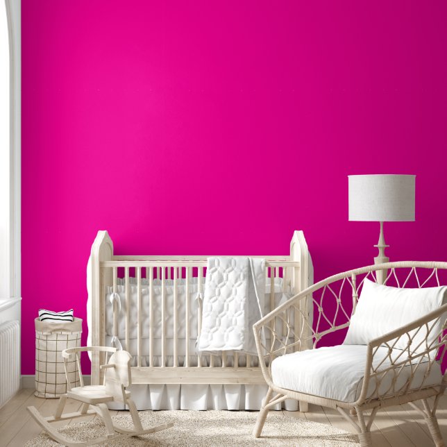 Neon Roze Solid Color Behang (Kinderen)