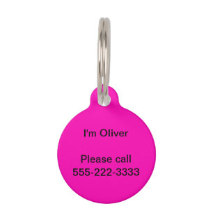 Neon Roze Solid Color past deze aan Huisdierpenning