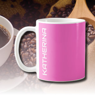 Neon Roze Stevige Kleur Klassiek gepersonaliseer Koffiemok