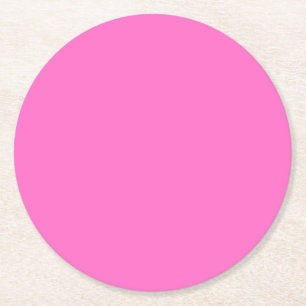 Neon Roze Stevige Kleur   Klassiek Ronde Kartonnen Onderzetter