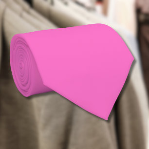 Neon Roze Stevige Kleur Klassiek Stropdas