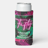 Neon Roze Tropisch 50ste Verjaardag (Seltzer Voorkant)