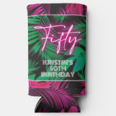 Neon Roze Tropisch 50ste Verjaardag (Voorkant)