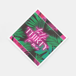 Neon Roze Tropisch Praat Dertig Met Me 30ste Verja Servet