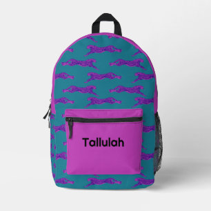 Neon Roze & Turquoise Cheetah Gepersonaliseerde na Bedrukte Rugzak