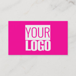 neon roze - uw logo&QR code visitekaartje