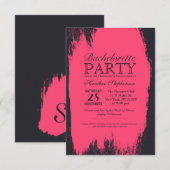 Neon Roze Verf Stroke op Zwart Kaart (Voorkant / Achterkant)