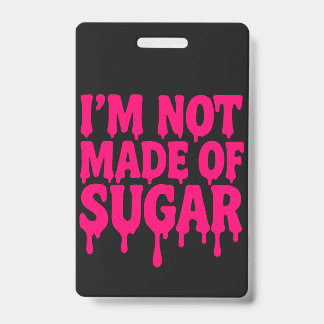Neon Roze Vertical Badge (Zwart) – Aanpasbaar
