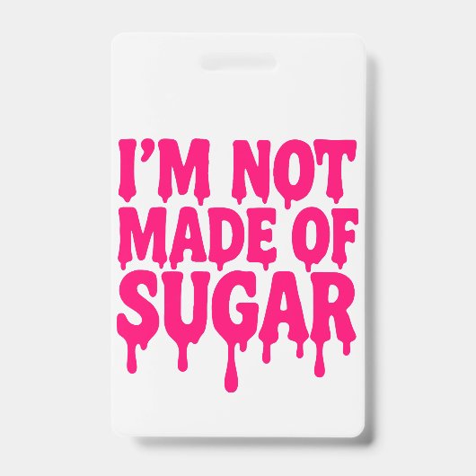 Neon Roze Verticale Badge ID Label –  (Voorkant)