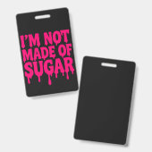 Neon Roze Verticale Badge (Zwart) –  (Voor- en achterkant)