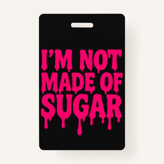 Neon Roze Verticale Badge (Zwart) –  (Voorkant)