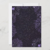 Neon roze vuurwerk Nieuwjaar Kaart (Achterkant)