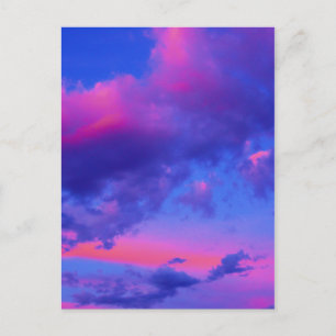 Neon Roze Zonsondergang Briefkaart