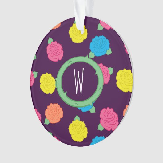 Neon Rozen Acryl Ornament (voorkant)