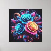Neon Rozen Canvas Afdruk (Voorkant)