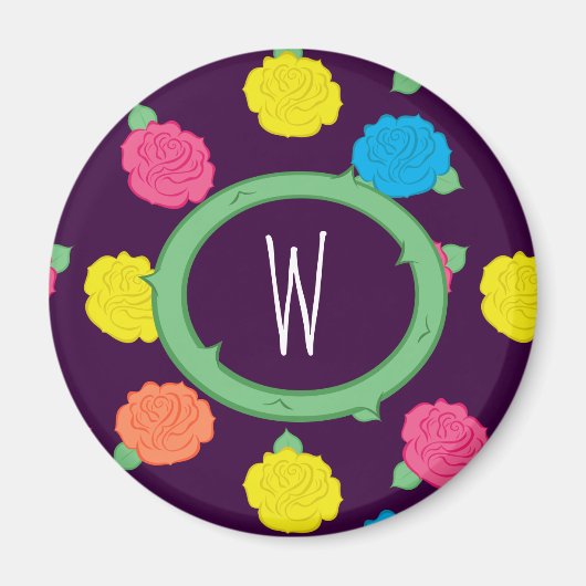 Neon Rozen Magnet Magneet (Voorkant)
