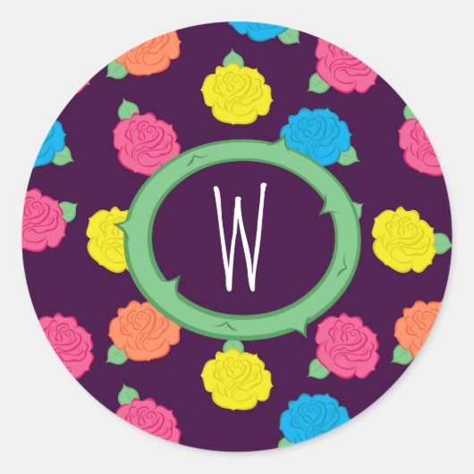 Neon Rozen Sticker (Voorkant)