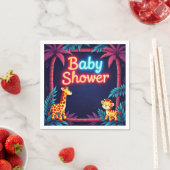 Neon Safari Baby shower servetten (Insitu)