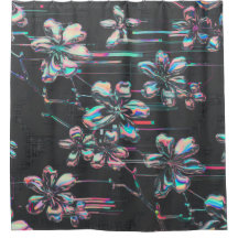 Neon Sakura Glitch – Futuristisches Blumenmuster