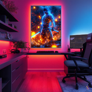 Neon Samurai Krijger – Cyberpunk Bushido Poster