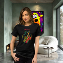 Neon Saxofoon Lijn Kunst | Leuke Muzikale T-Shirt