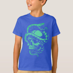 Neon Schedel en Slang Gothic Art T-shirt