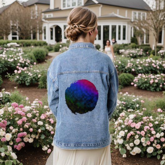 Neon Schemering Denim Jacket (Huwelijk Achterkant)