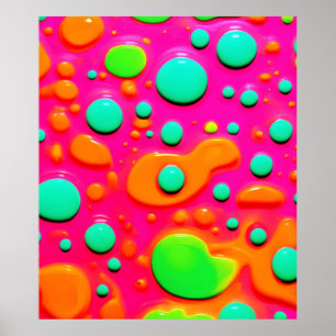 Neon schilderij Bubble Art Poster