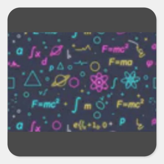 Neon Science & Math Formulas Pattern Sticker | Phy (Voorkant)