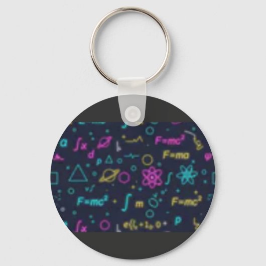 Neon Science & Math Formulas Pattern T-Shirt | Phy Sleutelhanger (Voorkant)