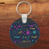 Neon Science & Math Formulas Pattern T-Shirt | Phy Sleutelhanger (Voorkant)