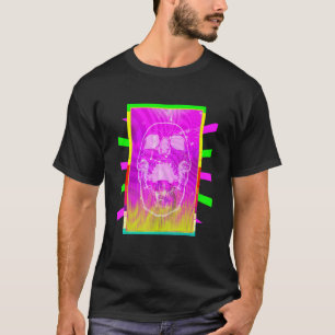 Neon Scream Vaporwave Retro Skull Indie Esthetisch T-shirt