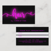 neon script haar afspraak kaart afsprakenkaartje (Voorkant / Achterkant)