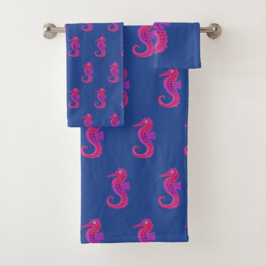 Neon Seahorse handdoekset Bad Handdoek (Insitu)