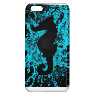 Neon seahorse iphone 5C hoesje, turquoise